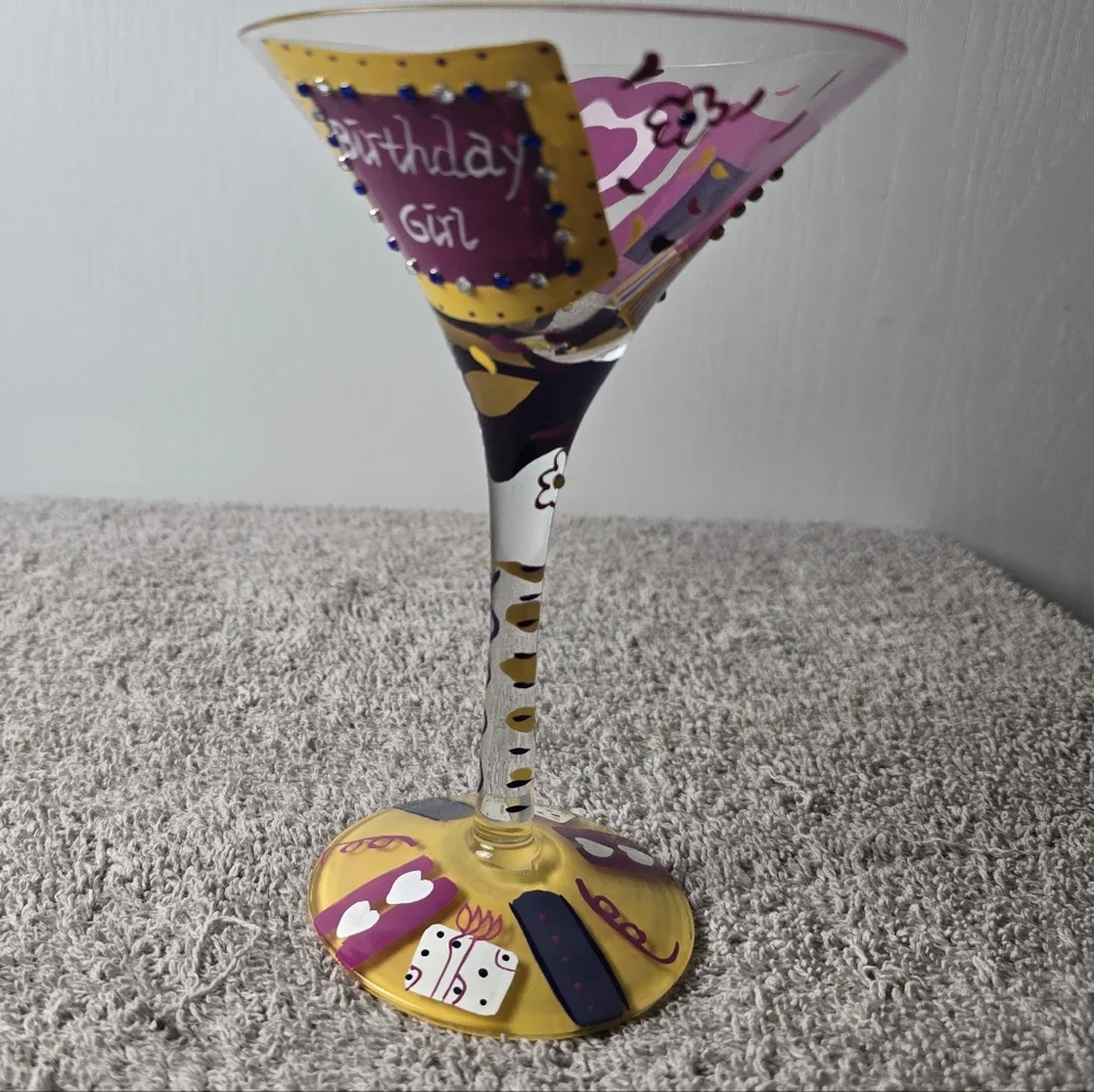 Lolita Happy Birthday Girl Martini Glass